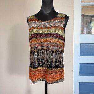 White Stag 2000s beaded boho paisley patterned tank top